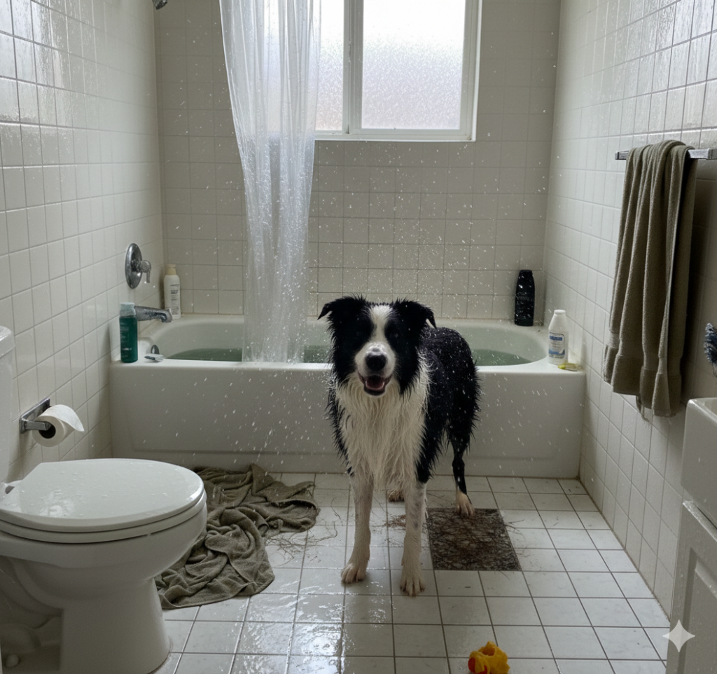 bañar a un perro inquieto